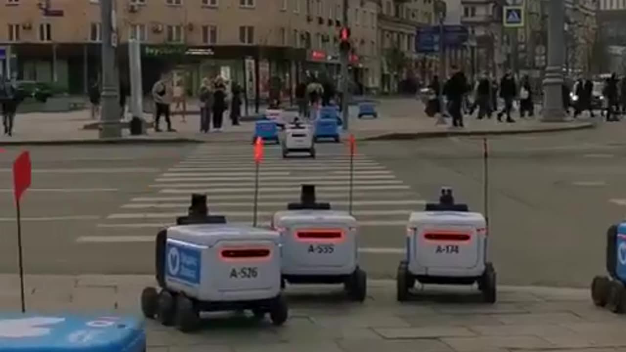 Robotic vehicles in a regular day in Moscow, Russia