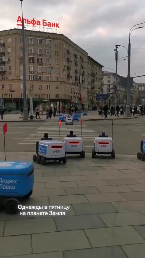 Robotic vehicles in a regular day in Moscow, Russia