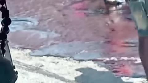 La gente recogiendo Melaza en la calle