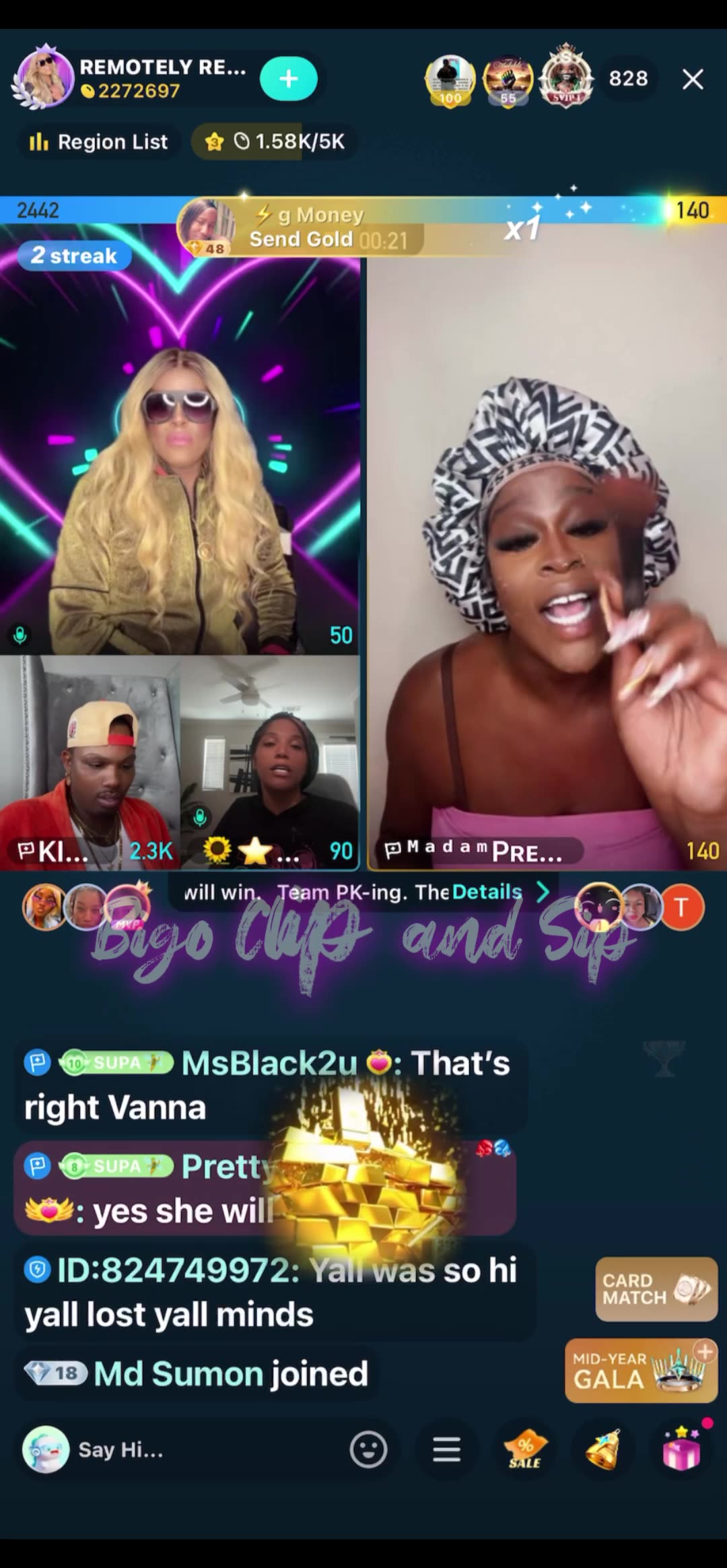 Team PK Supa Remotely ft Savanna vs MadamLo 7/7/25 #bigoclipandsip