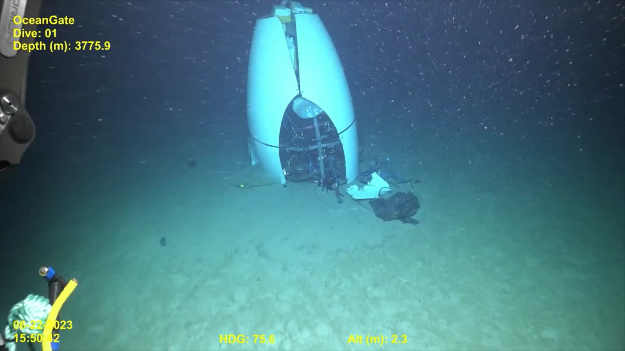 Titan Submersible Salvage - Tail Cone Sea Floor