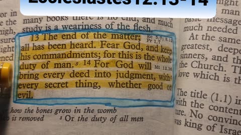 Fear God, and keep his commandments; for this is the whole duty of man.