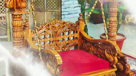 Divine Krishna Jhula Installation in Teak Wood 🪔 | Handcrafted Royal Swing by Aarsun |