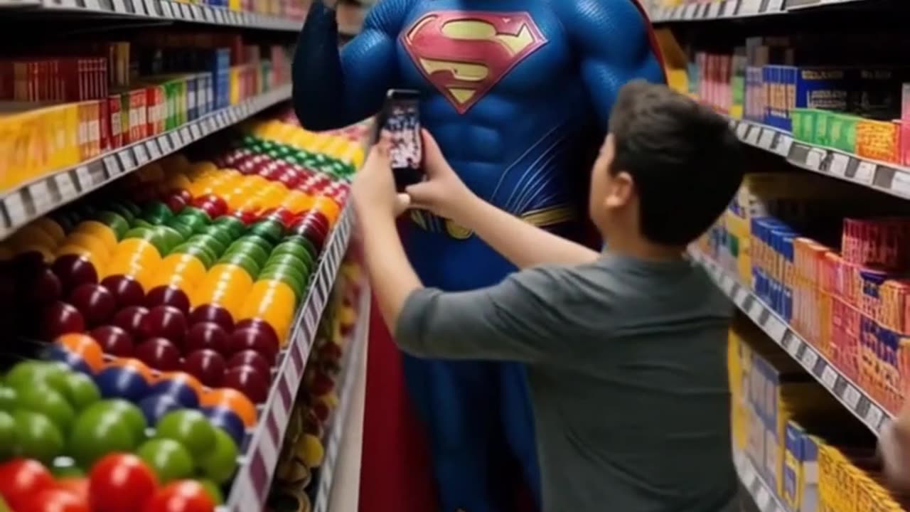 SUPERHERO Goes Grocery Shopping in COSTUME!