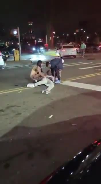 Groid Knocked Into Another Dimension During Black BLM Brawl In Middle Of Street