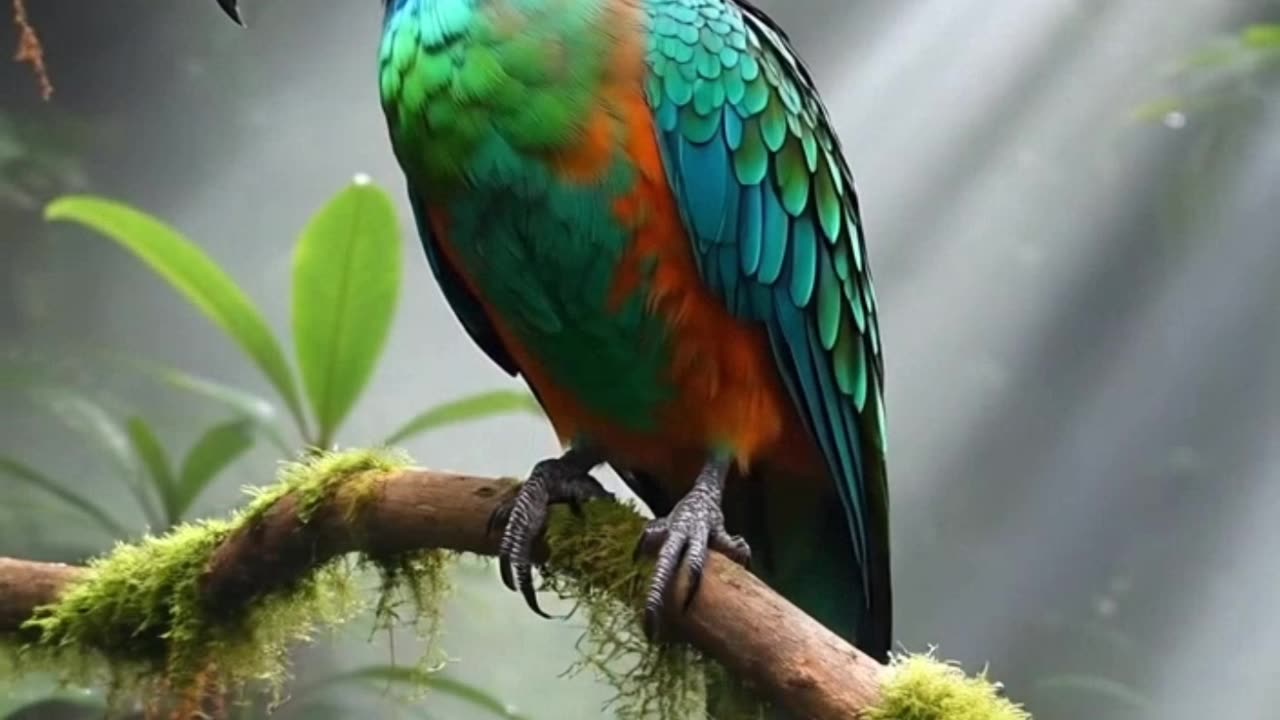 Exotic Crowned Macaw in Mystical Rainforest | AI Generated 4K Bird Video