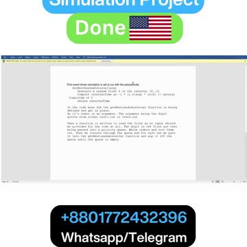 Student Work(Project) | COP 4634 Simulation Coding Demo - Event-Driven Simulation | UCF