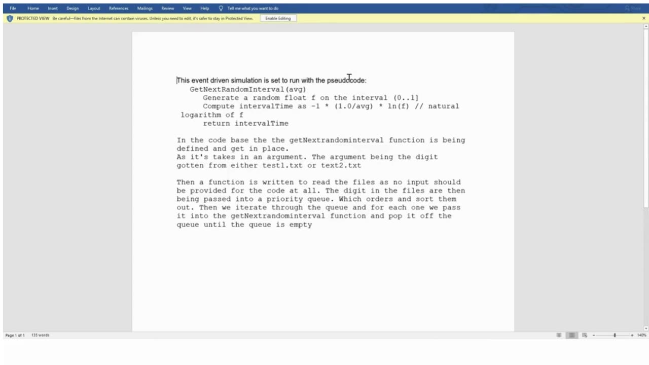 Student Work(Project) | COP 4634 Simulation Coding Demo - Event-Driven Simulation | UCF