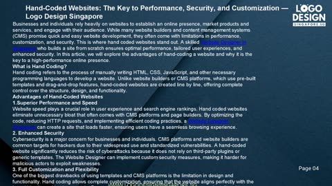 Hand-Coded Websites: The Key to Performance, Security, and Customization — Logo Design Singapore
