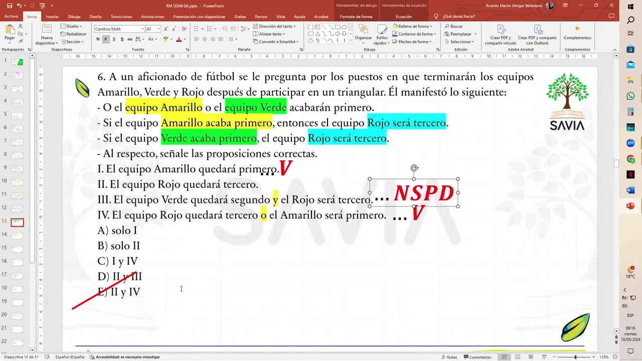 SAVIA REGULAR 2025 | Semana 06 | RM S1