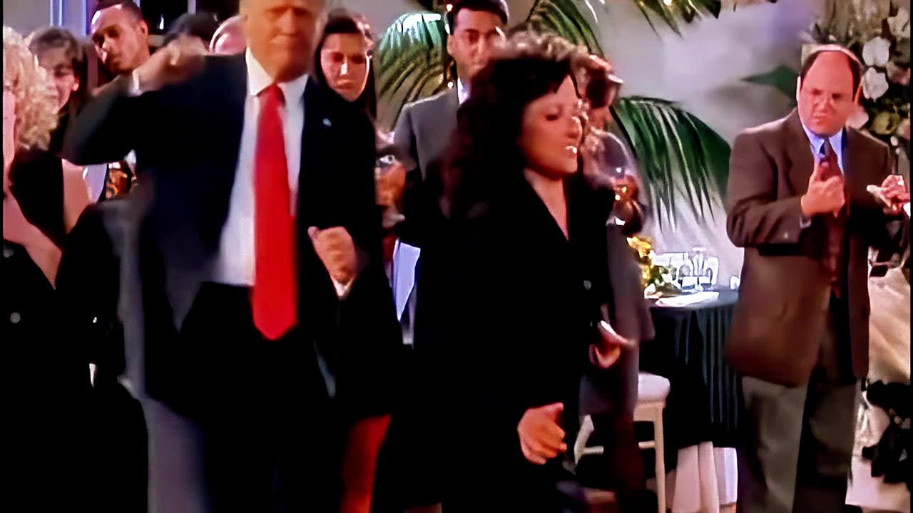 President Donald Trump Dancing with Elaine from Seinfeld