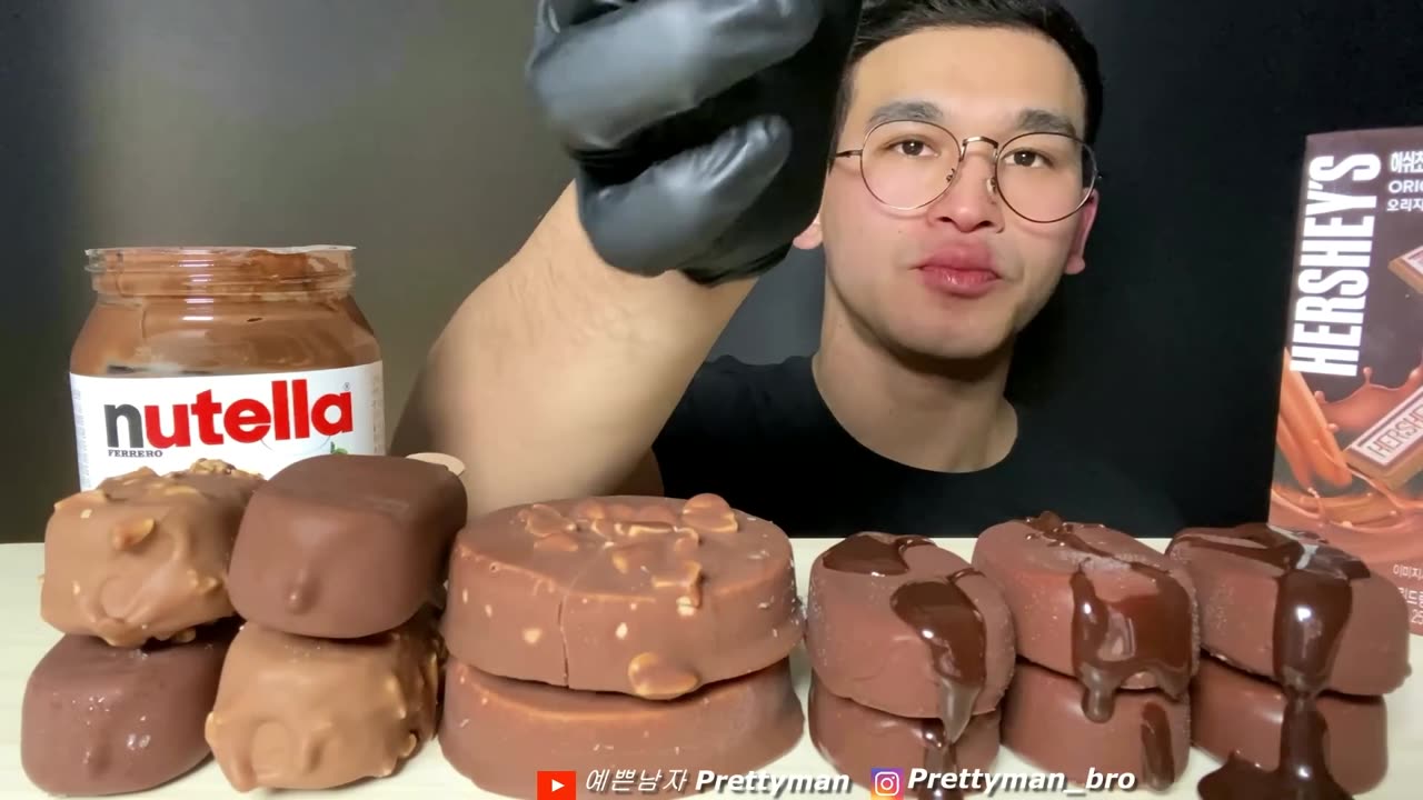 ASMR CHOCOLATE ICE CREAM MAGNUM TICO GOOGOO NUTELLA HERSHEY’S DESSERT MUKBANG