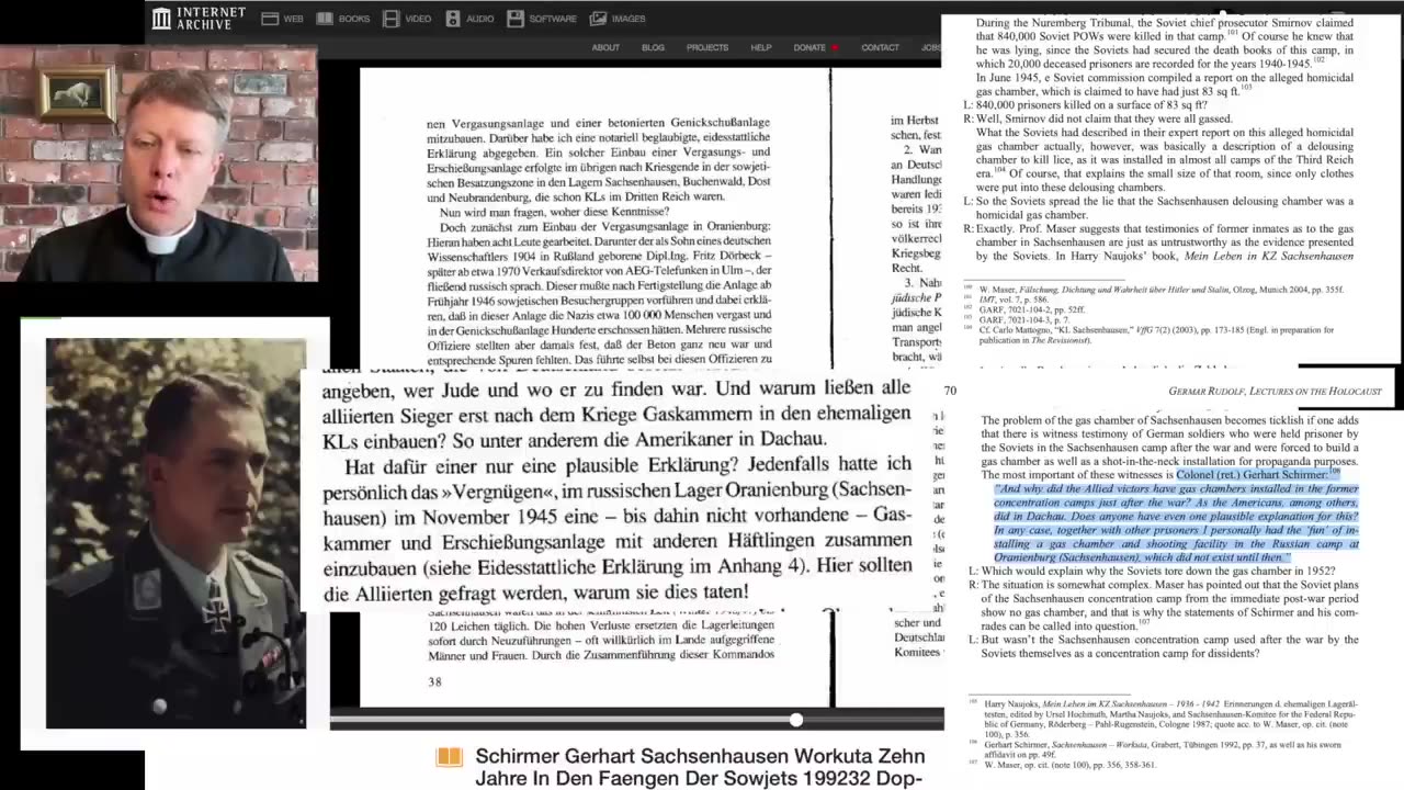 Priest with WW2 evidence and eyewitness testimony of the holohoax