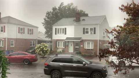 Heavy rain and wind.