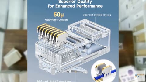 Cable Matters 100-Pack Cat 6 Pass Through RJ45 Connectors, 50µ Gold Plated (Cat
