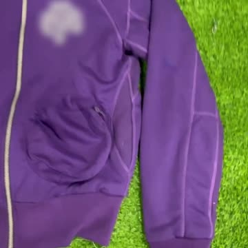 Reversible Vibes: Black Acid Wash Hoodie Inside a Purple Zip-Up Fit