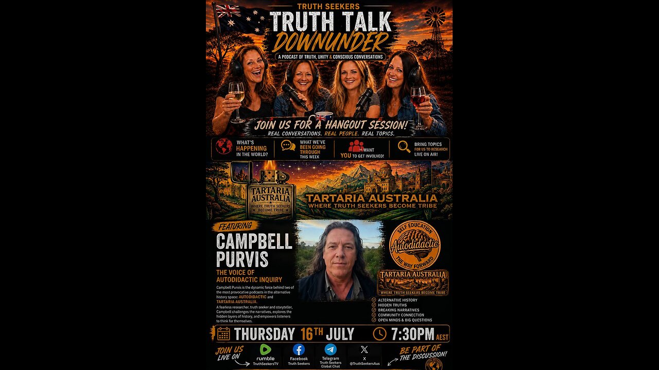 Truth Talk Down Under & Cambell Purvis—the voice behind Autodidactic and Tartaria Australia.