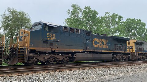 CSX Trains 34, 538 and YN2 258 head East on the mainline