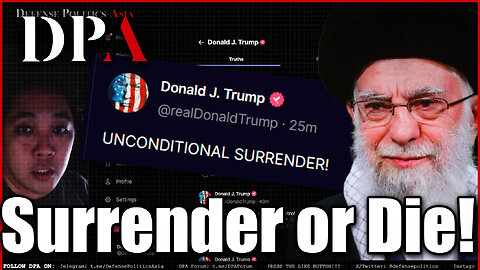 BREAKING: Trump DECLARES air supremacy over Iran and demands unconditional surrender Supreme Leader!