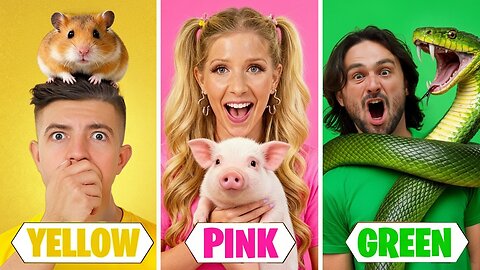 I Adopted Animals in One Color! 🐷🦎🐹 (Epic One-Color Habitat Challenge)