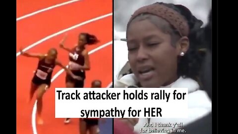 Runner who hit opponent is holding a rally says she is the victim