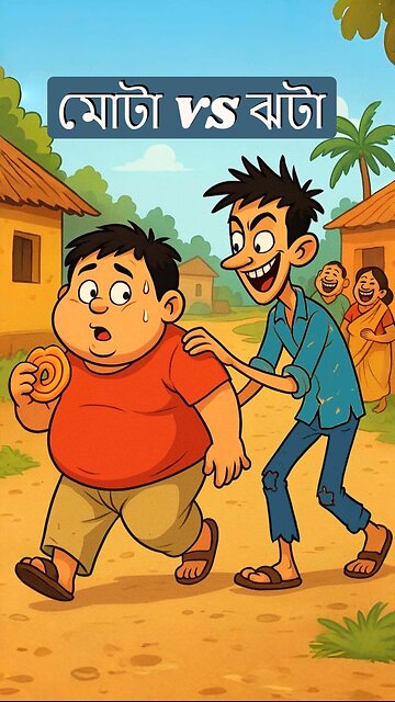 মোটা VS ঝটা Bangla Funny Cartoon