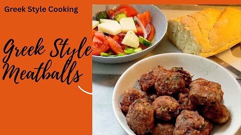 Greek Style Meatballs with a side Greek salad