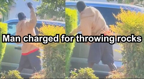 Man charged for throwing rocks