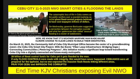 CEBU CITY 11-5-2025 NWO SMART CITIES & FLOODING THE LANDS