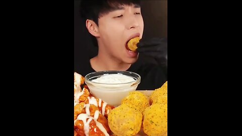 Immersive eating of tenderloin and cheese bacon