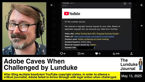 Adobe Caves When Challenged by Lunduke