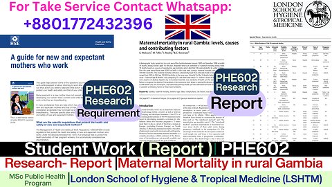 Client Work (Research Report)|PHE602 Maternal Health Disparities in Gambia | LSHTM MSc Public Health