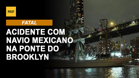 Acidente (17) com navio mexicano na Ponte do Brooklyn deixa dois mortos