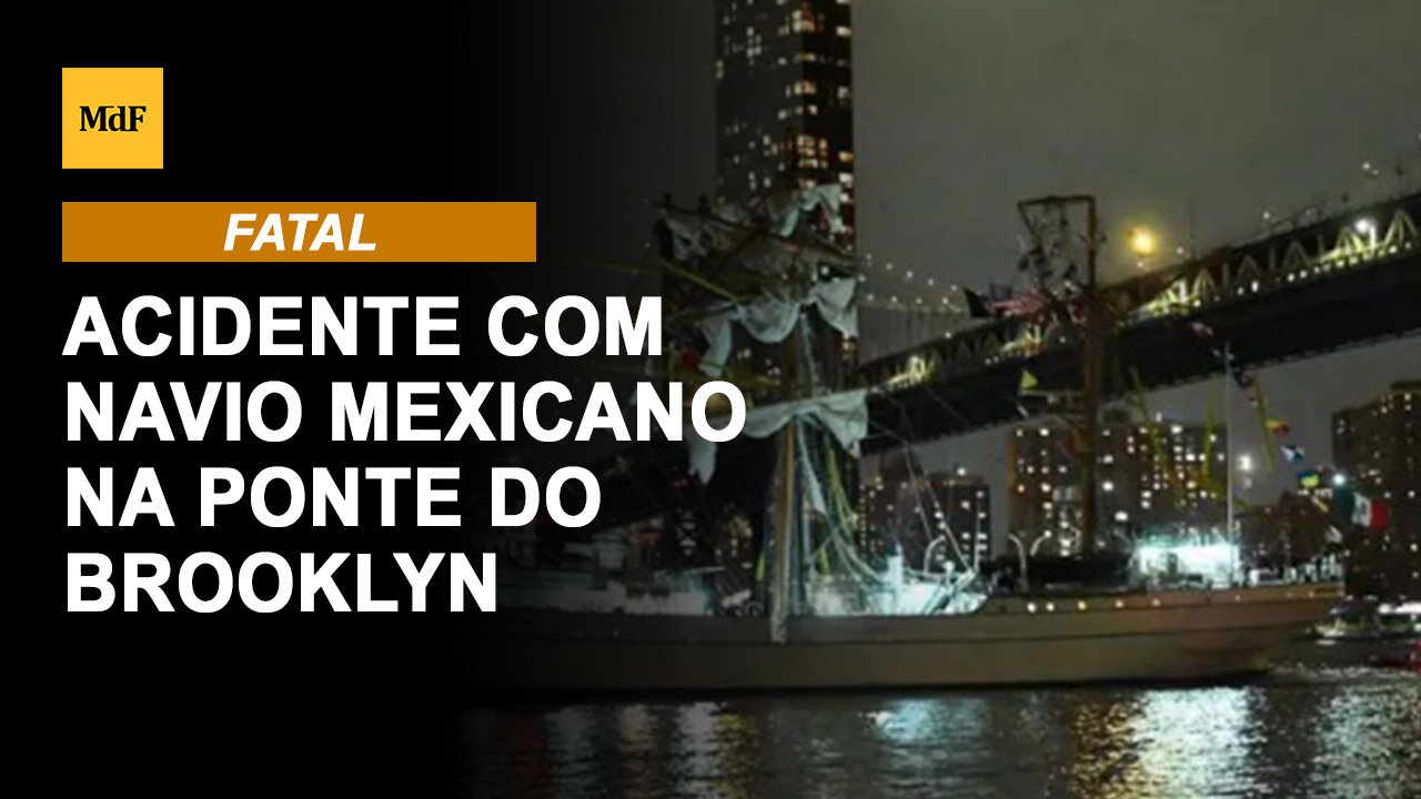 Acidente (17) com navio mexicano na Ponte do Brooklyn deixa dois mortos