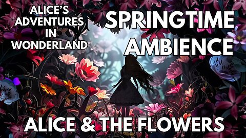 🌸 Alice & The Flowers Ambience | Warm Spring Day & Whispering Winds | 4K Wonderland Springtime ASMR
