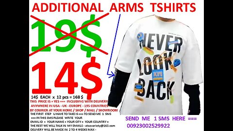 Never look back , additional arms full sleeves shirts 14$ with including delivery USA UK ALL EUROPE