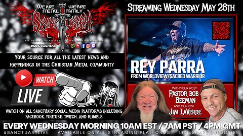 Worldview/Sacred Warrior Vocalist REY PARRA on #SanctuaryLive 5/28