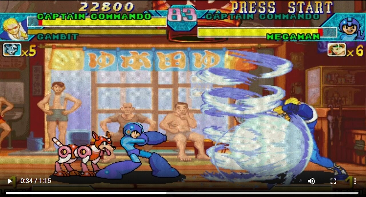 Capt. Commando + Gambit vs Capt Commando + Megaman