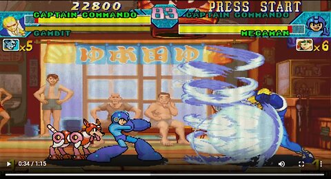 Capt. Commando + Gambit vs Capt Commando + Megaman