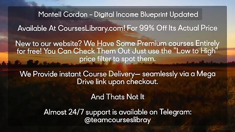 (courseslibrary.com)Montell Gordon – Digital Income Blueprint Updated