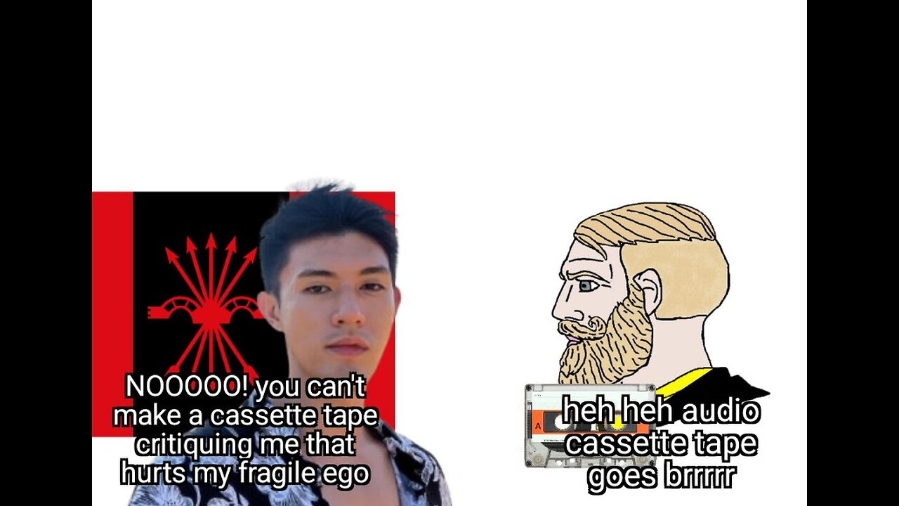 making a cassette tape against Derick Aquino