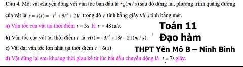 Một vật chuyển động với vận tốc ban đầu là 0 ( / )v m s sau đó dừng lại,