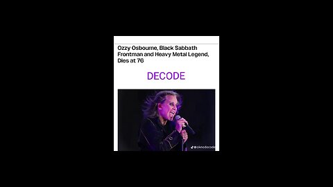 DECODE: OZZY OSBOURNE. Read Description.
