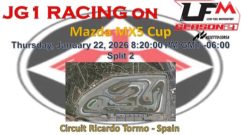 JG1 RACING on LFM - Mazda MX5 Cup - Circuit Ricardo Tormo - Spain - Split 2