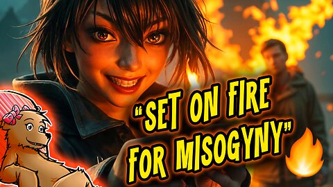 CRAZED CHICK LIGHTS GUY ON FIRE FOR MISOGYNISTIC JOKE... 