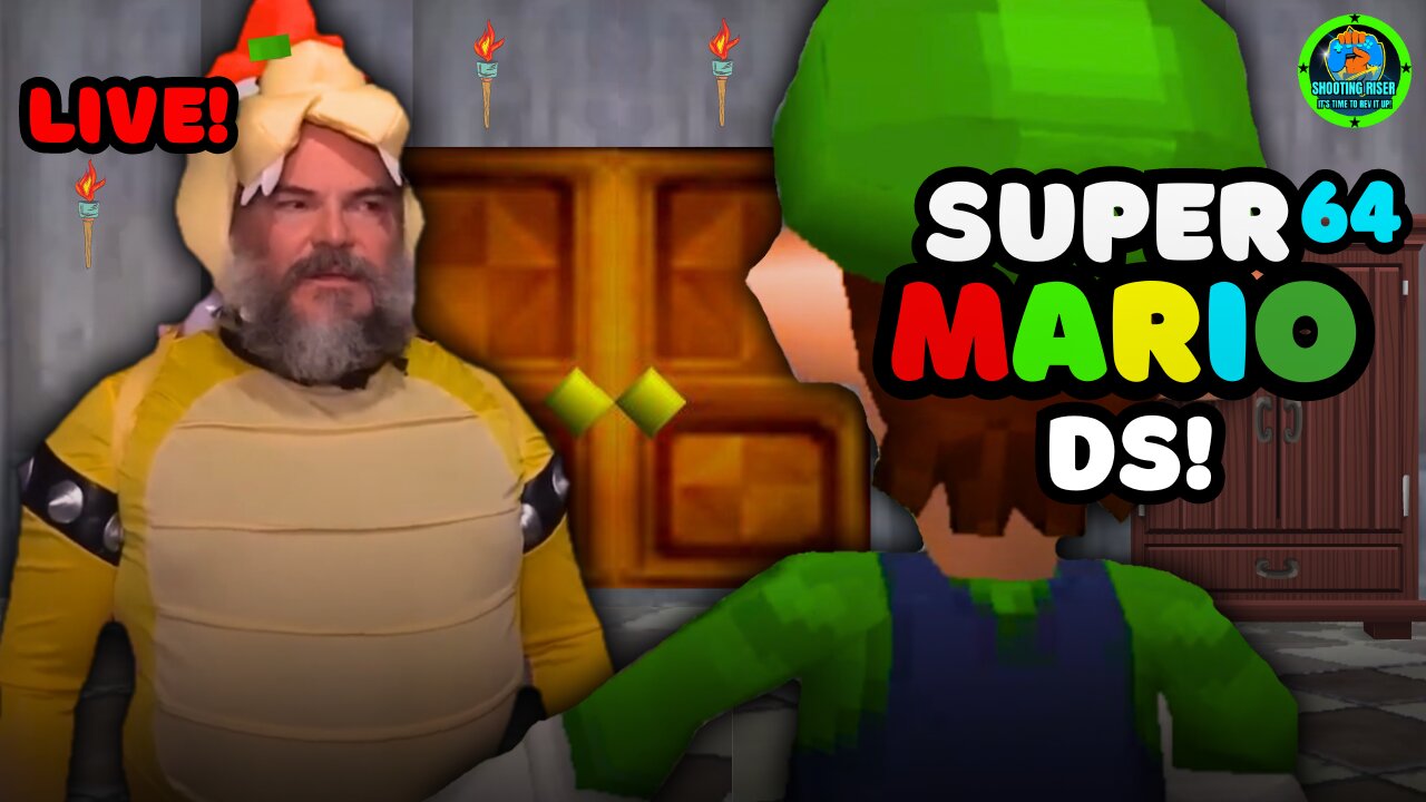 ITALIAN PLUMBERS VS JACK BLACK (BOWSER) Super Mario 64 DS + BIS #live #mariogames #mario64ds