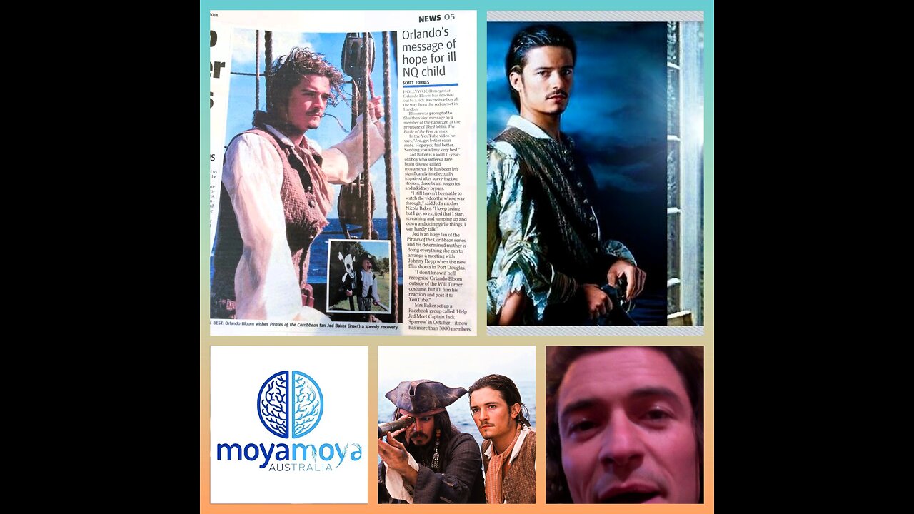 ORLANDO BLOOM ⭐️ sends loving charity message to boy JED BAKER ⭐️💛 w/ MoyaMoya brain disease