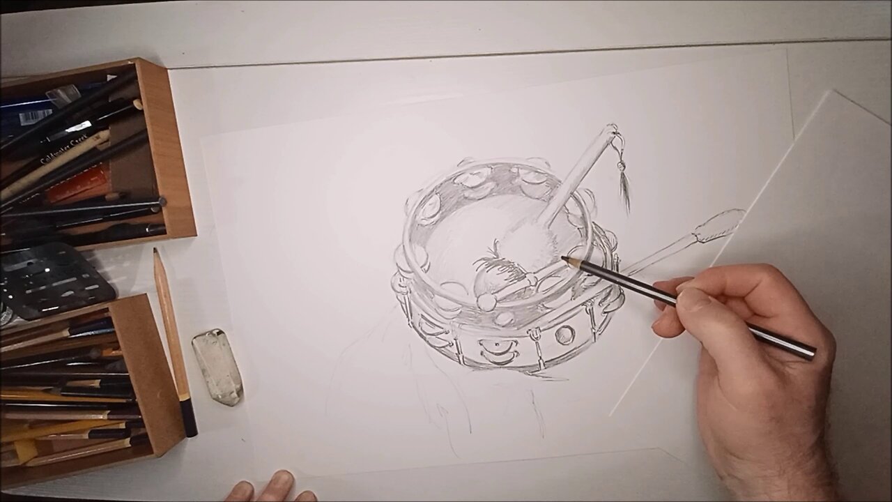 Drawing Timelapse: "The Tambourines" by Mark J. Allen