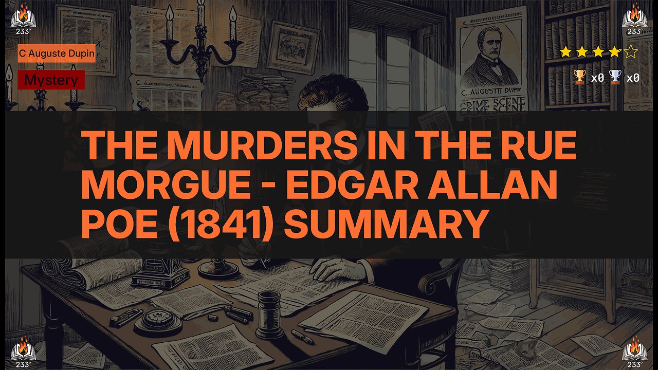 The Murders in the Rue Morgue - Edgar Allan Poe (1841) Summary (C Auguste Dupin - 1)