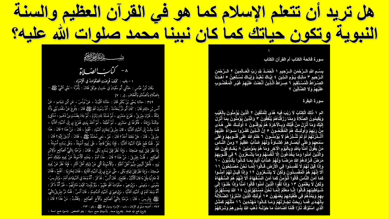 هل تريد أن تتعلم الإسلام كما هو في القرآن العظيم والسنة النبوية كما كان نبينا محمد صل الله عليه